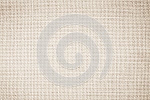 Jute hessian sackcloth burlap canvas woven texture background pattern in light beige cream brown color blank. Natural weaving