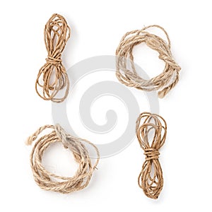 Jute rope isolated on white background for your design