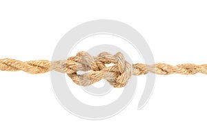 Jute Rope with Savoy Knot on White Background