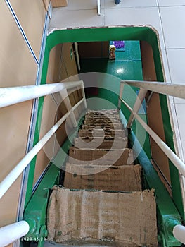 Jute sack-bottomed Iron Ladder that is very helpful and free from injured leg accidents photo