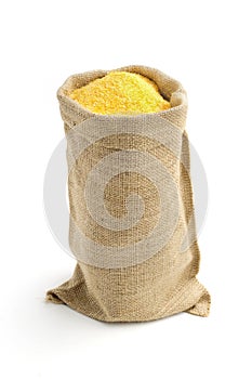 Jute sack full of corn flour