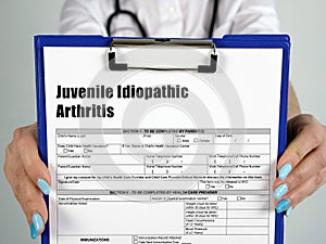 Juvenile Idiopathic Arthritis sign on the piece of paper