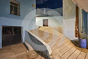 Juzcar, Spanish city of Malaga. Located in the Genal Valley in the SerranÃÂ­a de Ronda. The town was painted blue as the setting to photo