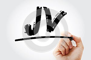 JV - Joint Venture acronym with marker, business concept background