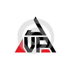 JVA triangle letter logo design with triangle shape. JVA triangle logo design monogram. JVA triangle vector logo template with red