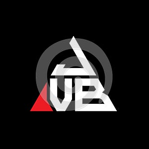 JVB triangle letter logo design with triangle shape. JVB triangle logo design monogram. JVB triangle vector logo template with red