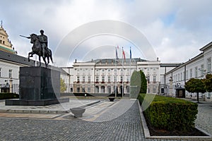 JÃÂ³zef Poniatowski Monument in Warsaw in front of the Presidential Palace, Warsaw