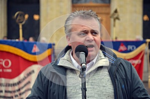 JÃÂ¸rn Eggum at a labour rally