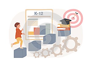 K-12 program isolated concept vector illustration.