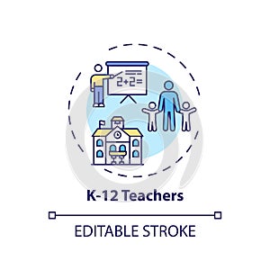 K 12 teachers concept icon