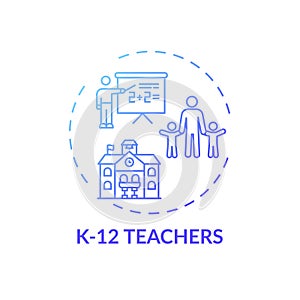 K 12 teachers concept icon