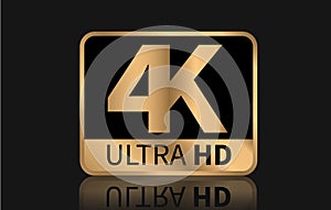 4K Ultra HD sign. Vector illustration photo