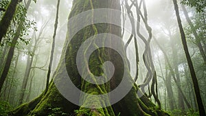 Ancient Moss Tree Forest 4K AI Nature Detail