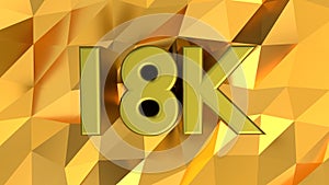 18K Hallmark on gold pattern background photo