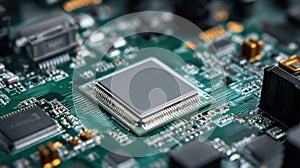 microchip on green circuit board