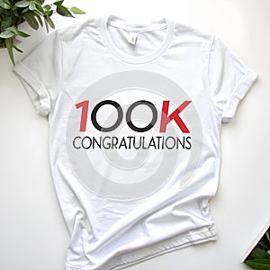 100k congratulations text isolated on white background