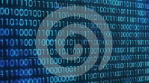 4K Digital Binary Code Random Number Grid Technology Background