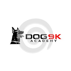K9 DOG Unit Logo design. Police Dog Training Illustration Logo Vector