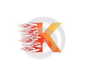 K Fire Creative Alphabet Logo Design Concept
