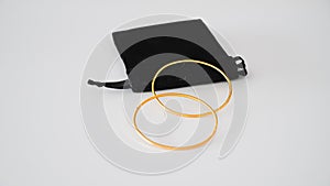 22K Gold Bangle Bracelets On White Background