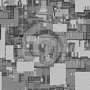 8K greyscale tech city cyberpunk displacement map texture for 3d modelling photo