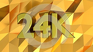 24K Hallmark on gold pattern background photo