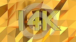 14K Hallmark on gold pattern background photo