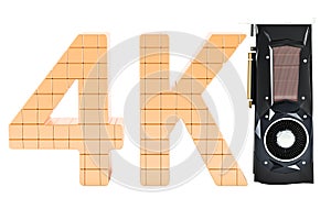 4K high resolution, computer video card GPU, 3D rendering