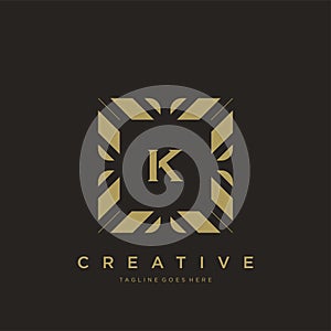 K initial letter luxury ornament monogram logo template vector