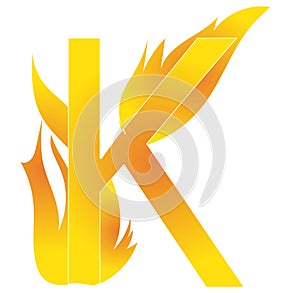 K - K LETTER FIRE STYLE photo