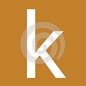 K letter on golden background