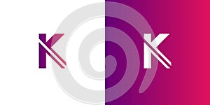K Letter Logo concept. Creative Minimal emblem design template. Universal elegant icon. Premium business finance