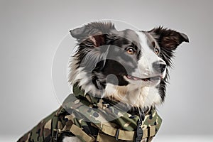  9 militar el perro en ejército uniforme militar 