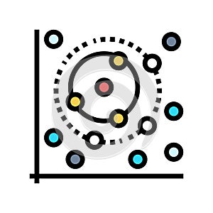 k nearest neighbors knn algorithm color icon vector illustration