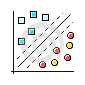 k nearest neighbors knn algorithm color icon vector illustration