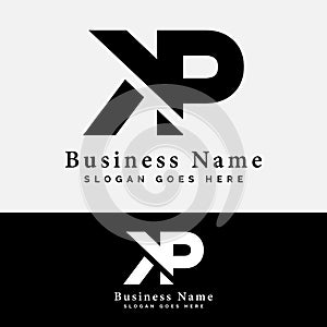 K, P, KP letter Logo Design. Alphabet KP initial logo vector Illustration