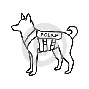  9 policía el perro lineal icono 