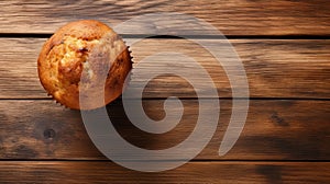 8k Resolution Muffin On Wooden Background - Fernando Amorsolo Style photo