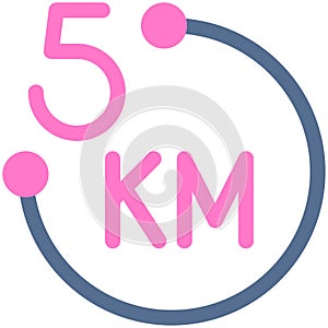 5K run icon, Marathon related vector