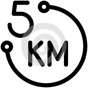 5K run icon, Marathon related vector