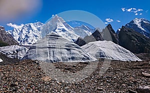 Beautiful K2 and Broad Peak from Concordia in the Karakorum Mountains Pakistan photo