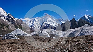 Beautiful K2 and Broad Peak from Concordia in the Karakorum Mountains Pakistan photo