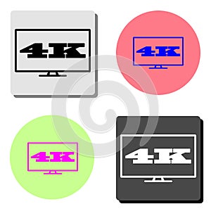 4k tv screen. flat vector icon