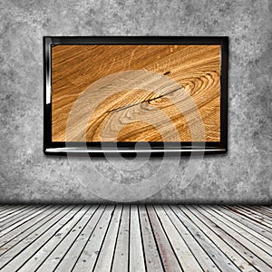 4K TV on the wall isolated photo