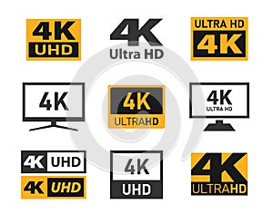 4k UHD display resolution icons, 4k Ultra Hd screen specifications