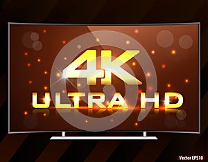 4k ultra hd curved TV screen photo