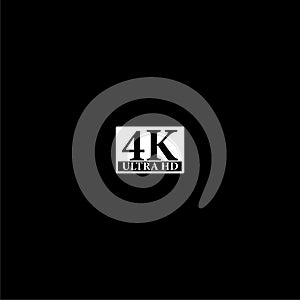 4K ultra hd icon isolated on dark background photo