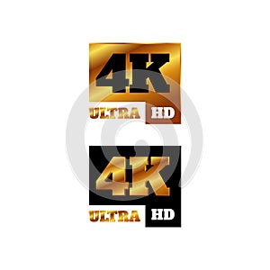 4K Ultra HD logo symbol 4K UHD sign mark Ultra High definition resolution on the square shape icon vector photo