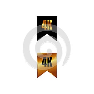 4K Ultra HD logo symbol 4K UHD sign mark Ultra High definition resolution on the square shape icon vector photo