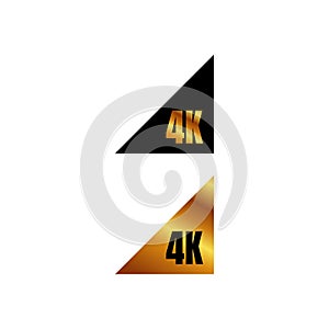 4K Ultra HD logo  4K UHD sign mark Ultra High definition resolution symbol placed in the corner of the frame icon vector photo